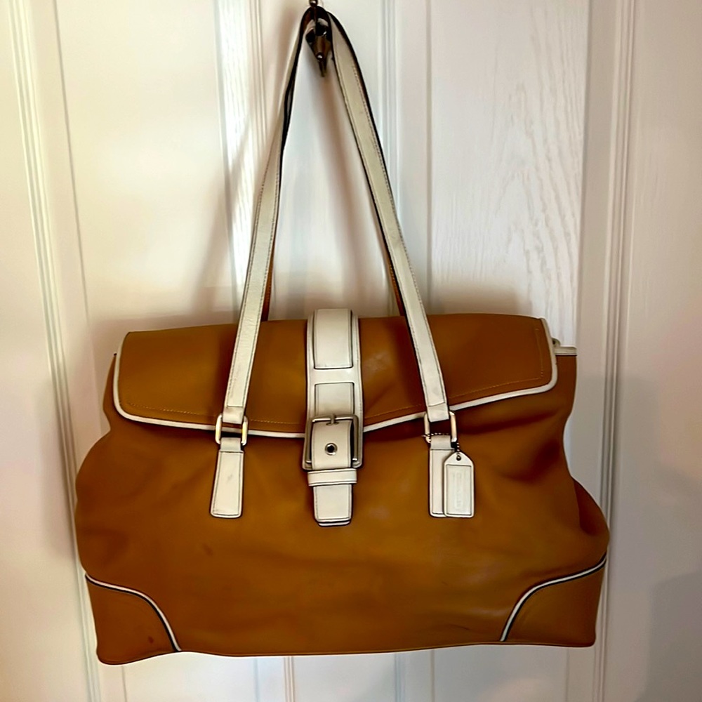 Coach leather travel tote